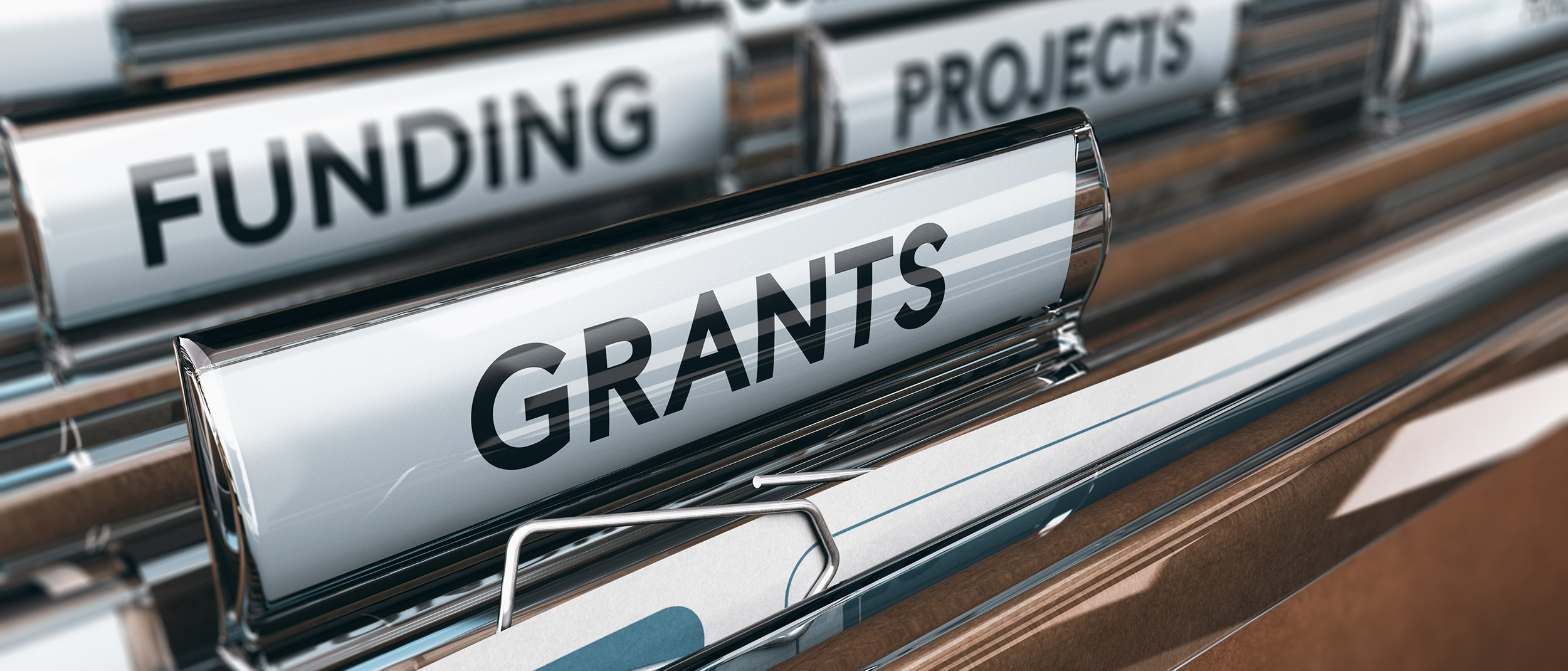 Folders labeled Funding, Projects, Grants